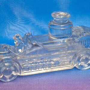 Vintage Pumper Fire Truck Glass Candy Container